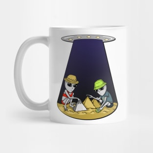 Grey Aliens' Children Making Pyramids Mug